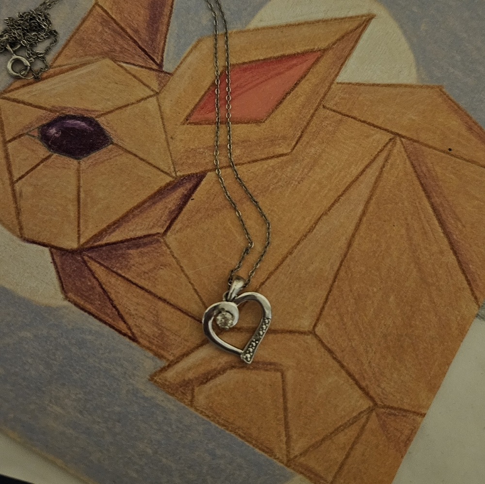 CZ and sterling silver necklace